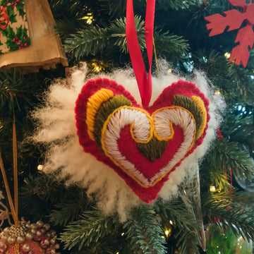 2025-12-10 – Wool Embroidered Heart Ornament (Online)